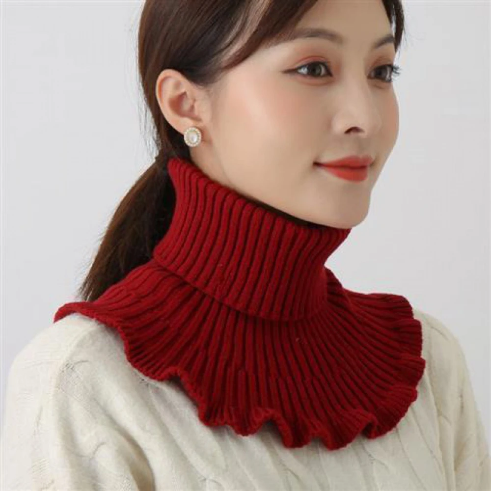 Warm Knitted Fake Collar Woolen Women Turtleneck Knitted False Fake Collar Detachable Neck Scarf Thicken Windproof Fake Collars