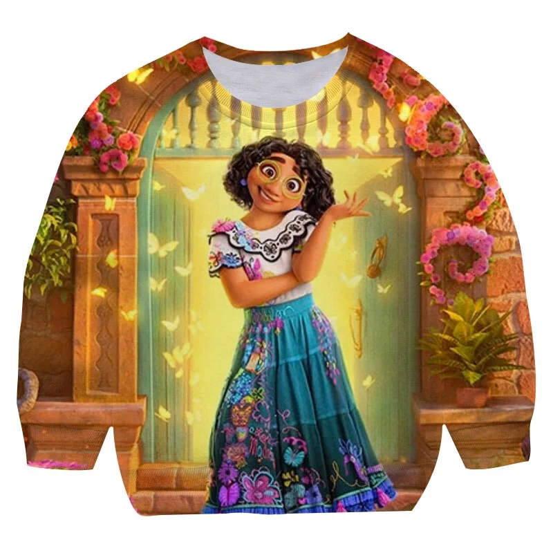 

Children's Lovely Encanto Super Cool Clothing Baby Girls Oversized Sweatshirt Autumn Kids Clothes Cartoon Print 3D Hoodies