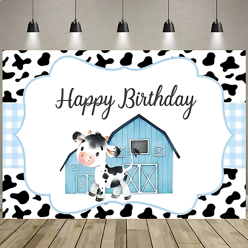 Декор для детского дня рождения с изображением коровы Западной фермы баннер