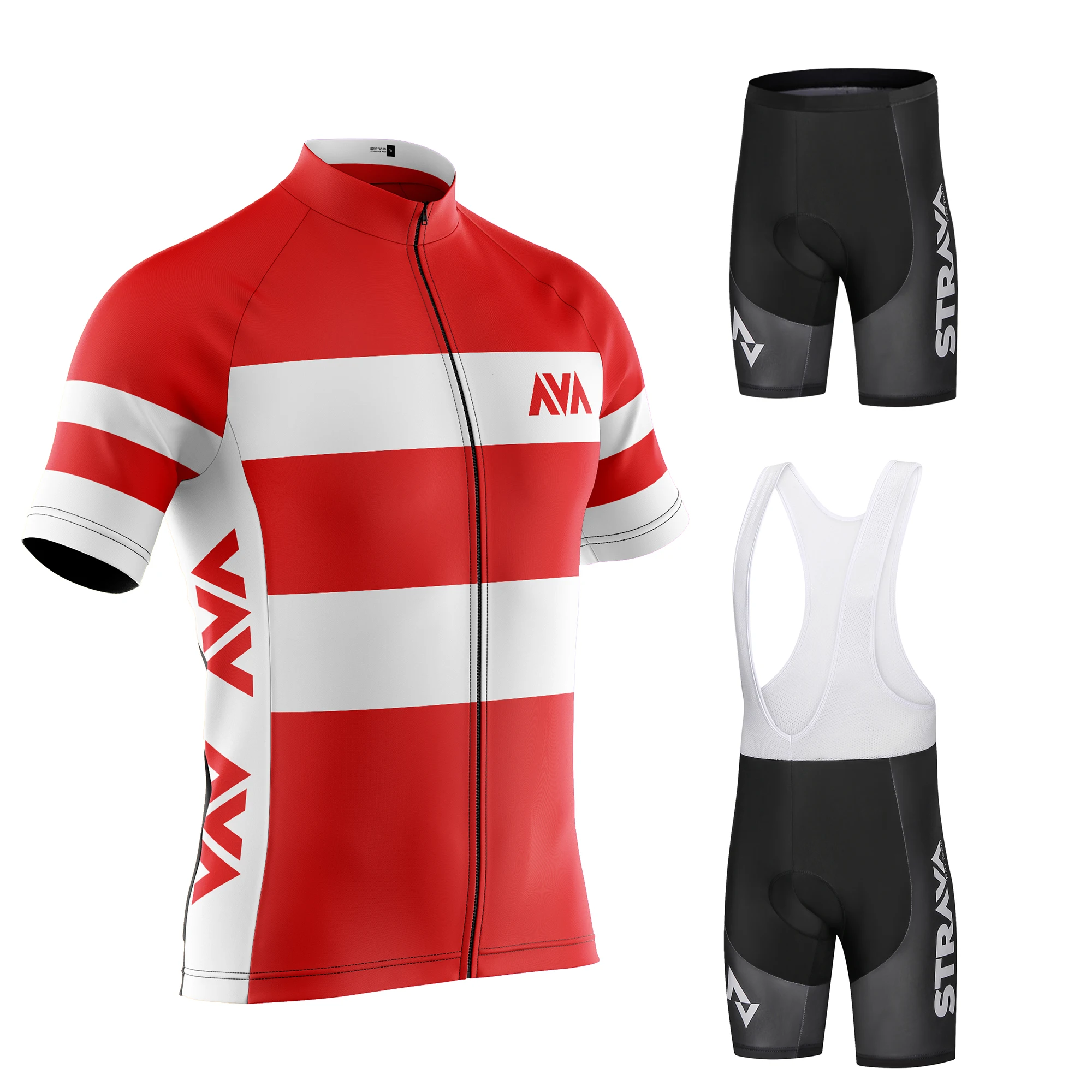 

STRAVA pro team Cycling Jersey Men Set Bib Shorts Set Summer Mountain Bike Bicycle Suit Bicycle Racing Uniform Clothes