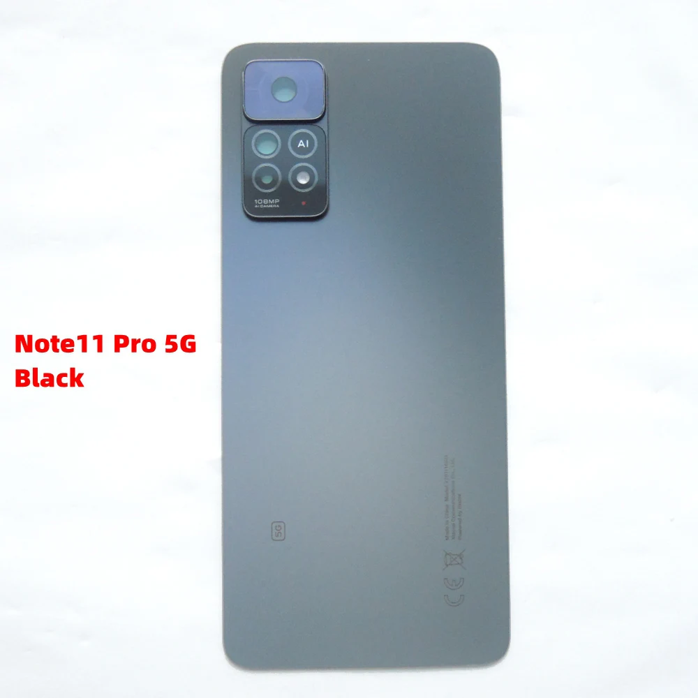 Задняя крышка батарейного отсека для Xiaomi Redmi Note 11 Pro 4G/5G задняя шасси с объективом