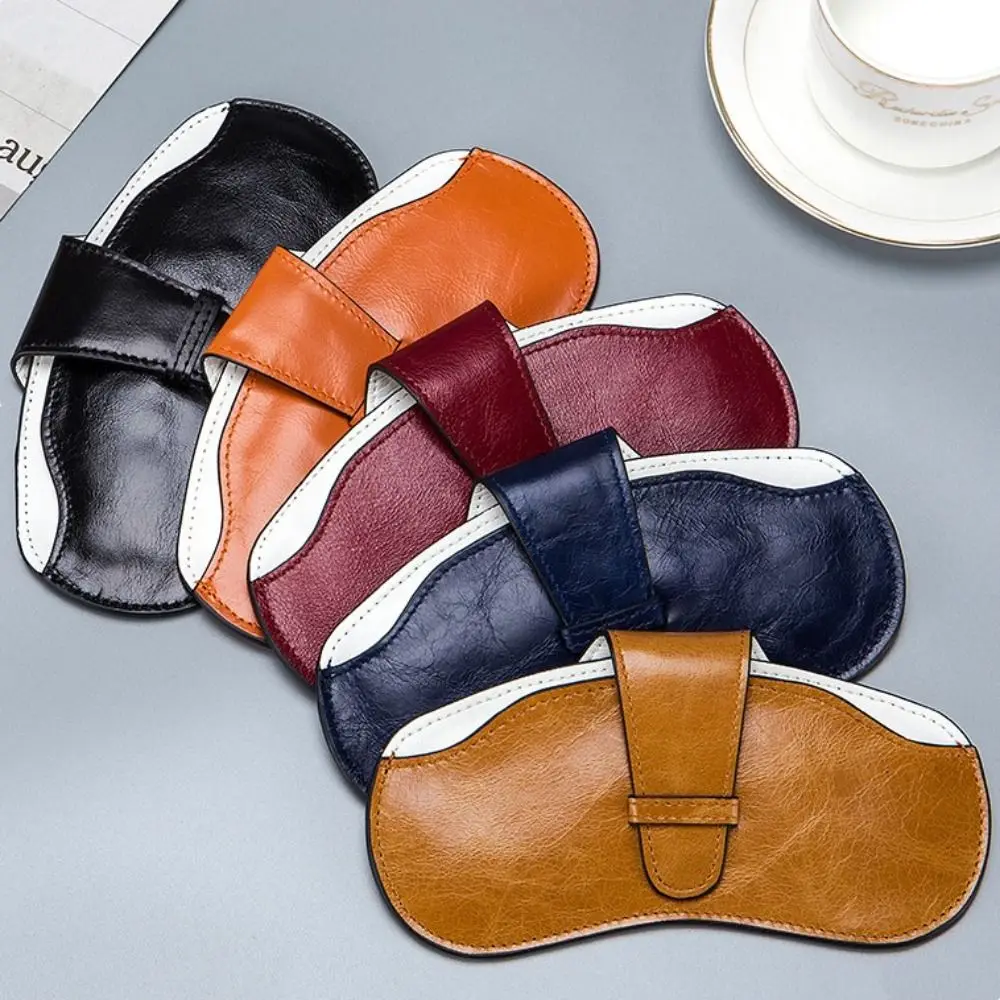 

Solid Color Glasses Bag Fashion Wear Resistant Lightweight Sunglasses Box PU Leather Sunglasses Bag Men