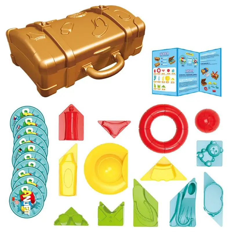 

Kids Puzzles Stacking Building Blocks Children's Educational Toys Logical Training 30 Pcs Game Card Shape Cognition