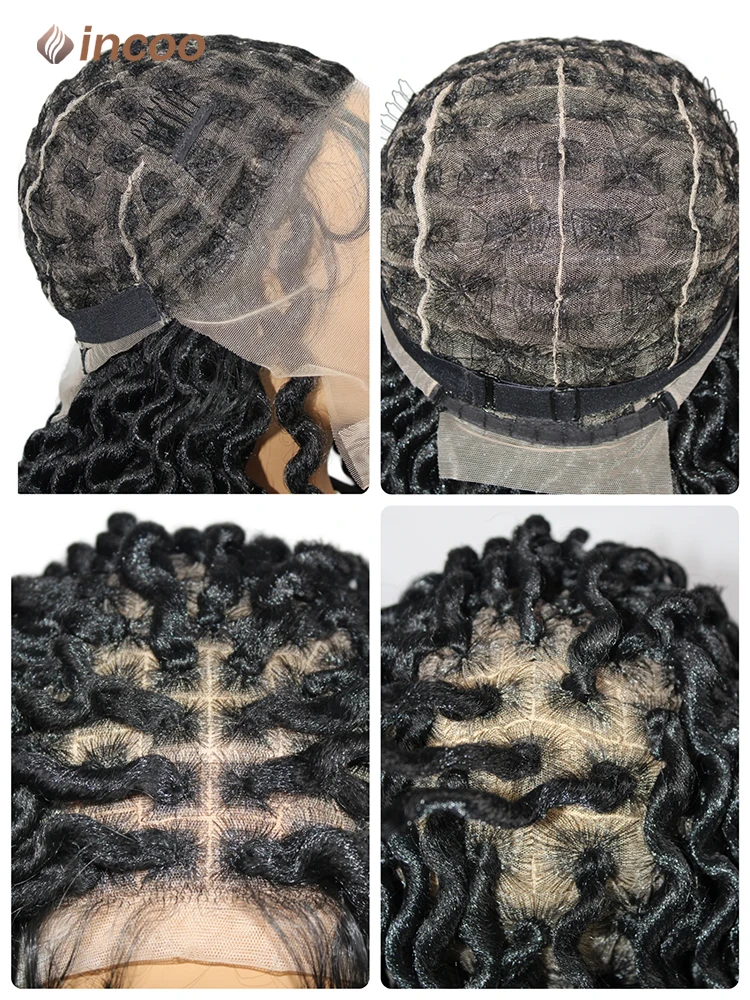 Парик Синтетический дредов 22 дюйма Плетеный с кудрявыми местами для темных