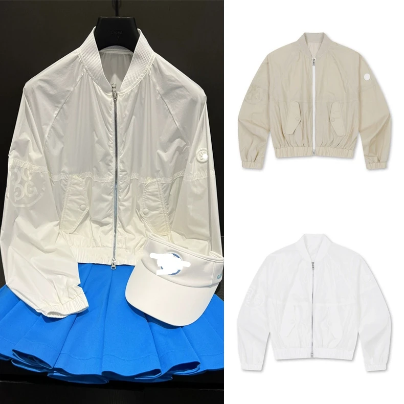 

South Korea's original single Golf clothing women's autumn sun protection windproof coat Korean version slimming short trench co