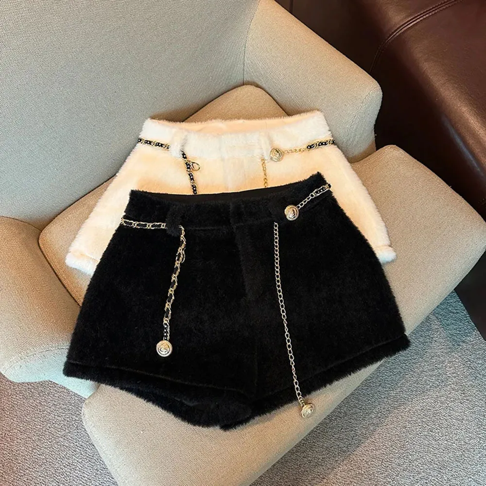 Осень-зима 202 новые знаменитости милый стиль универсальные широкие шорты из