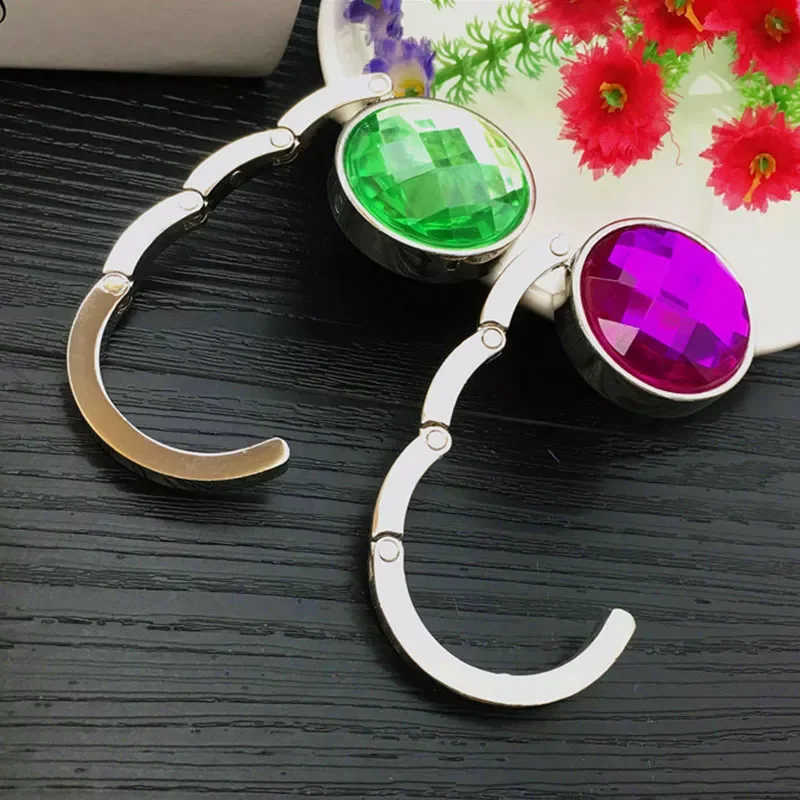

Purse Bag hanger Portable handbag folding hanger holder hook for hanging Crystal Alloy magic hooks