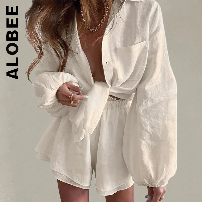 Alobee Women Set New Chic Short Pants Lady Party 2 Piece Set Sexy Elegant Women's Tracksuit Loose Female Sweatsuits For Women