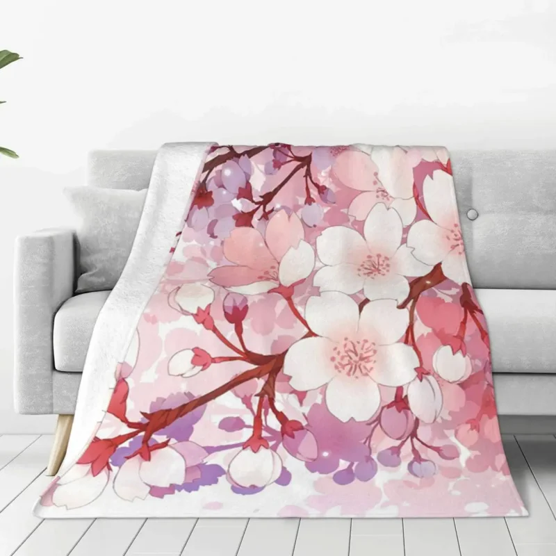 Цветение Сакура фланелевые одеяла с цветами дерева вишневые цветы забавные