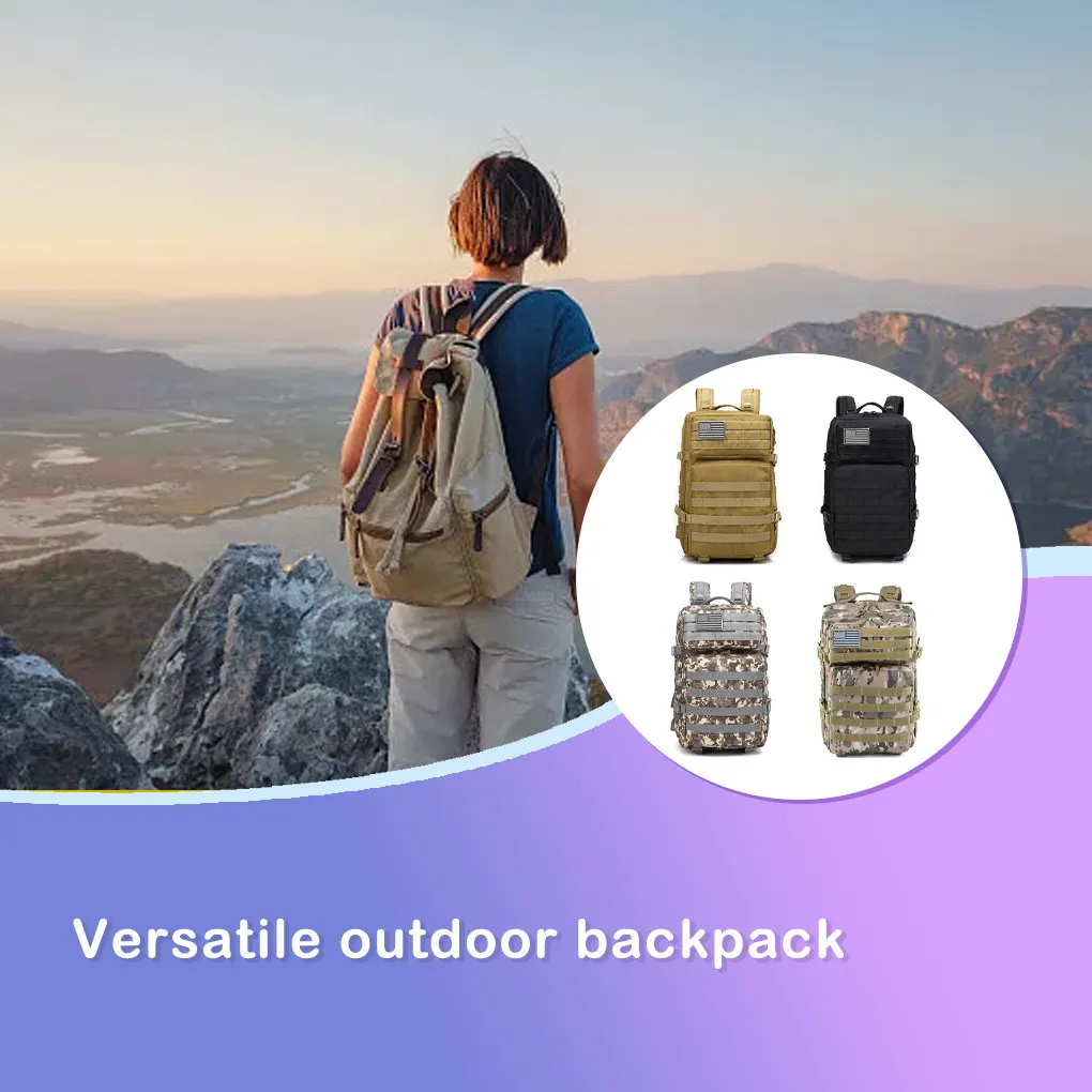 

Large Capacity Male Multipurpose Multi-pocket Backpacks Convenient Portable Bags Wearable Rucksack Hunting Bag Khaki