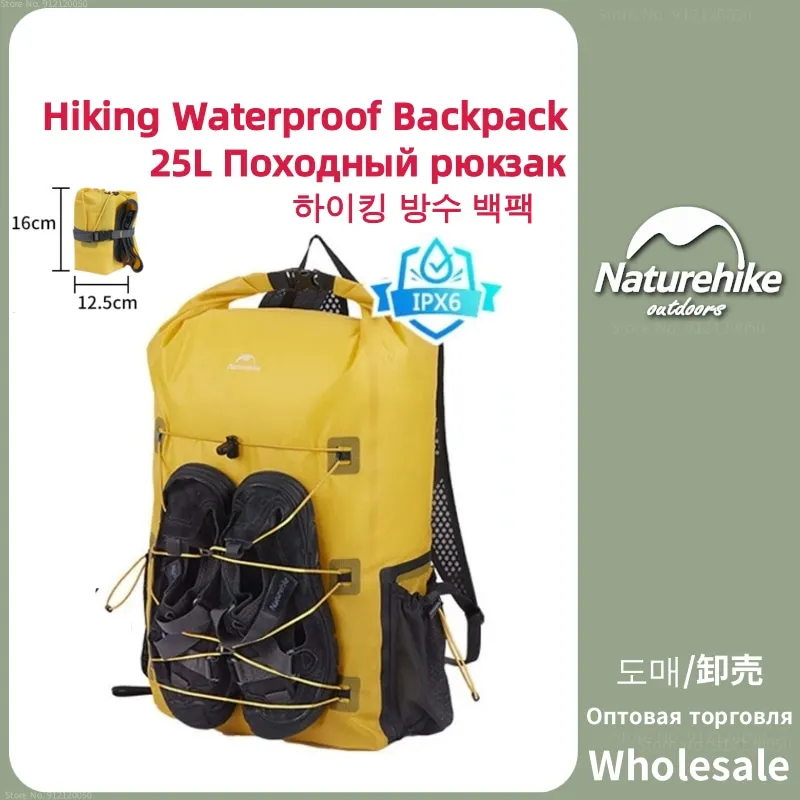 

Naturehike На открытом воздухе Спортивная сумка на плечо для прогулок Ультралегкий сухой-мокрый отдельный рюкзак 70D нейлон водонепроницаемый износостойкий рюкзак