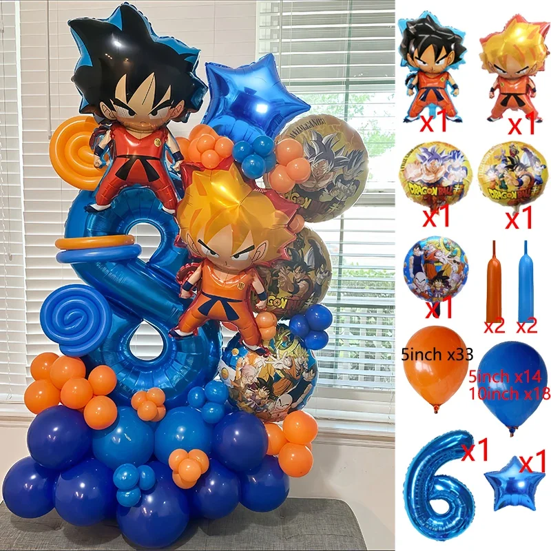 Фото Набор воздушных шаров из фольги и латекса Dragon Star с героями мультфильмов Kawaii, аниме, (7 шт.), декор для вечеринки, 5-32 дюйма, принадлежности для японского душа на день рождения №1