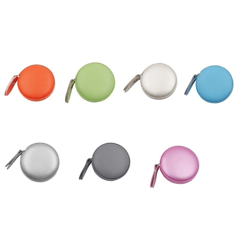 

Measuring Tape Portable PU Leather Round Mini Tape Measures Retractable Ruler For Body Waistline Chest Circumference