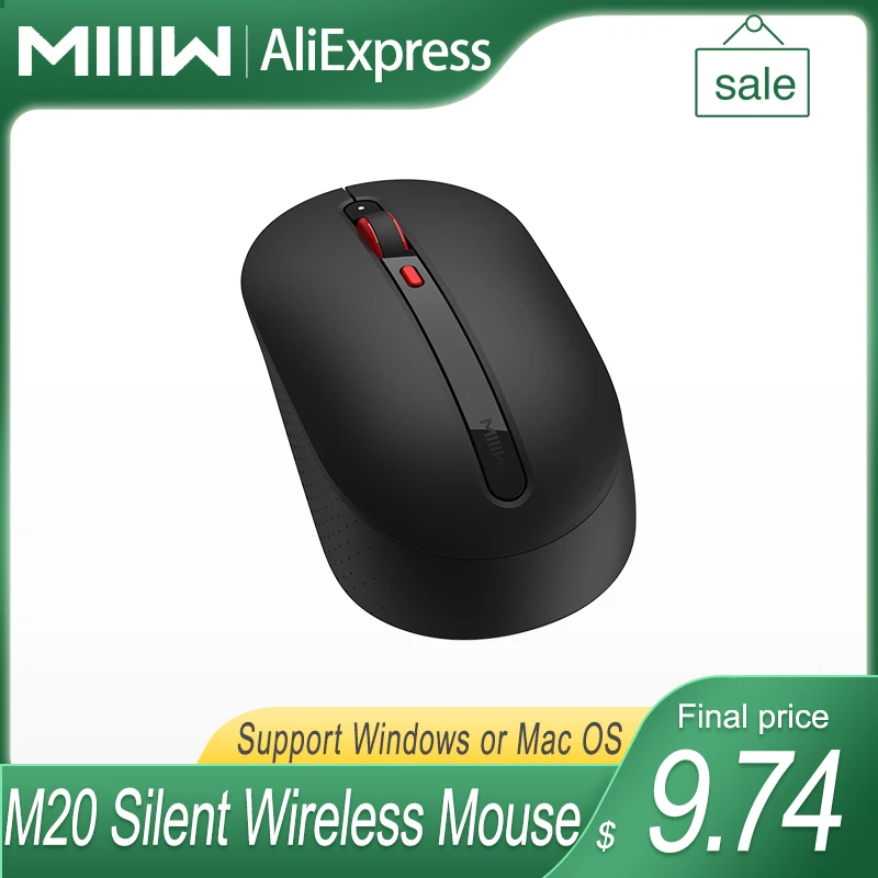 

MIIIW M20 Silent Wireless Mouse Mute button Multi-grade DPI support Windows 10 and above or Mac OS 10.10 and above