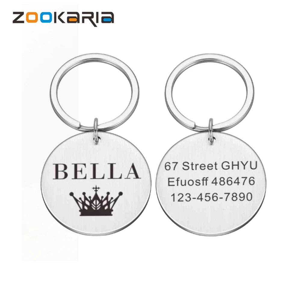 

Pet ID Tags Personalized Engraving Pet Cat Name Tags Customized Dog Tag Collar Accessories Nameplate Anti-lost Pendant Metal