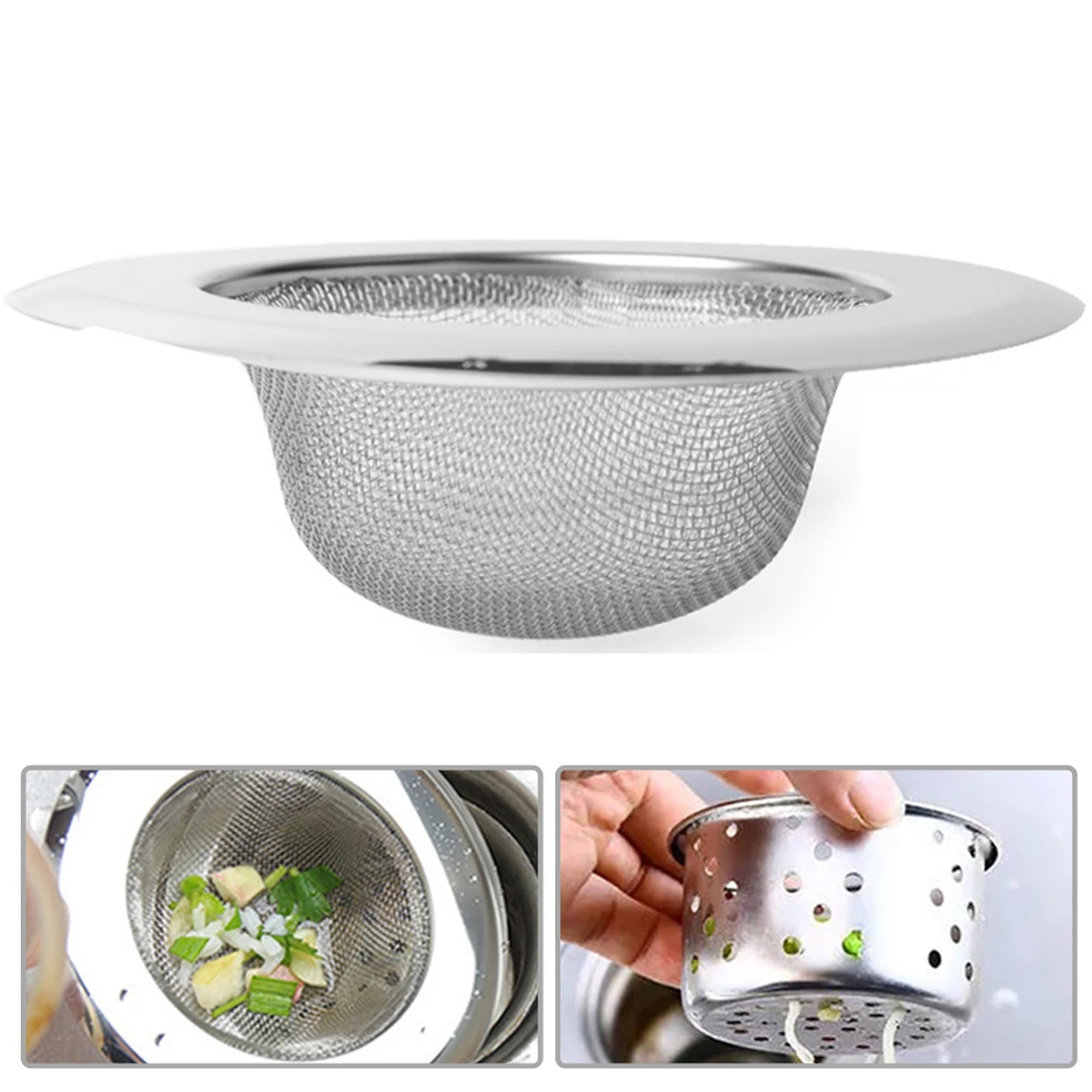 

2pcs Kitchen Sink Strainer Floor Drain Stainless Steel Hair Catcher Stopper Shower Drain Hole Filter Trap Sink Basket Strainer