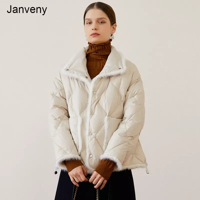 2022NEW Women's Winter Down Jacket 2021 New 90% White Duck Down Coat Short Female Feather Puffer Parkas Mink Collar Outerwea