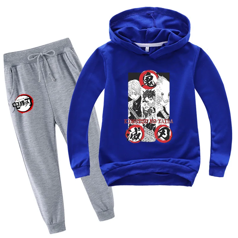 

2-15Y Demon Slayer Clothing Sets Children Long Sleeves Shirt Hoodies for Kids Spring Jacket Girls Sweatshirt Cute Baby Coat