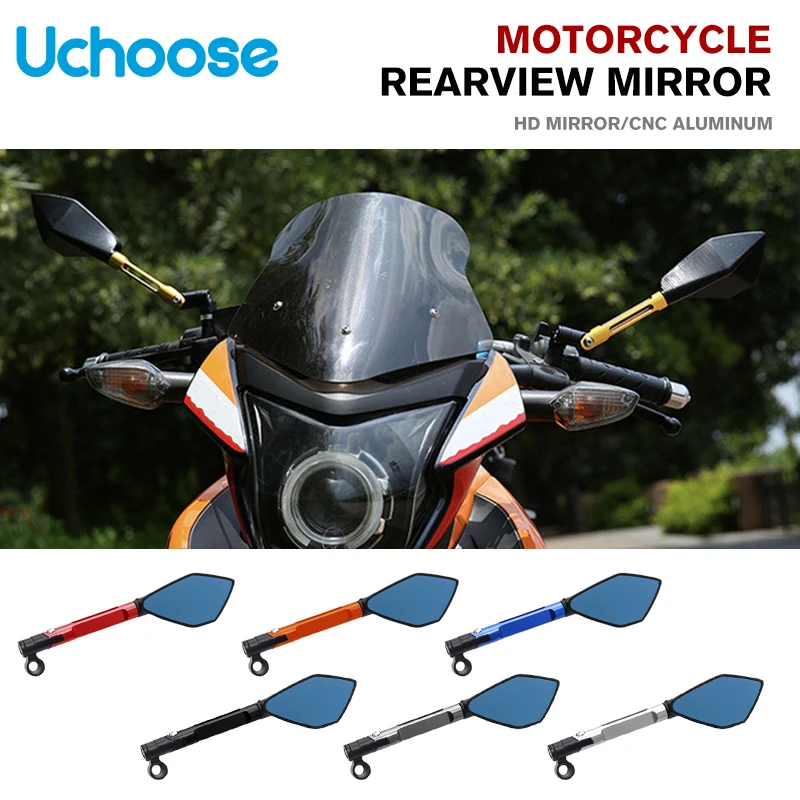 

Hot Motorcycle Modified Reversing Mirror Diamond-shaped Rearview Mirror Mirror For Various Models Suitable For Clear