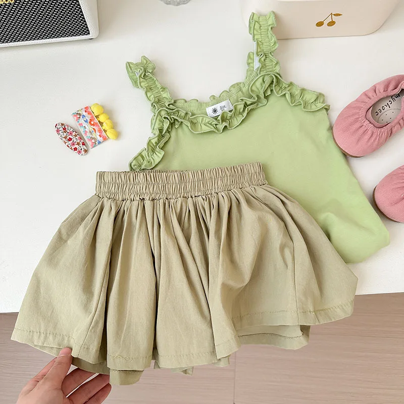 Детские комплекты летняя кофта для девочек с корейским рисунком листьев лотоса