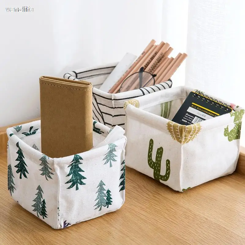 

Чехол vanzlife из хлопка и льна для настольного компьютера, Канцелярский мешок из ротанга, корзина, комод, косметика, солнцезащитные коробки для...