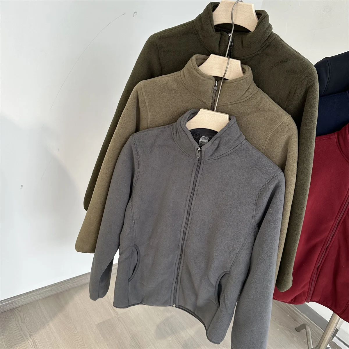 Heavy Island Country Double Layer Composite Velvet Autumn and Winter Thickened Warm Berber Fleece + Polar Stand Collar...