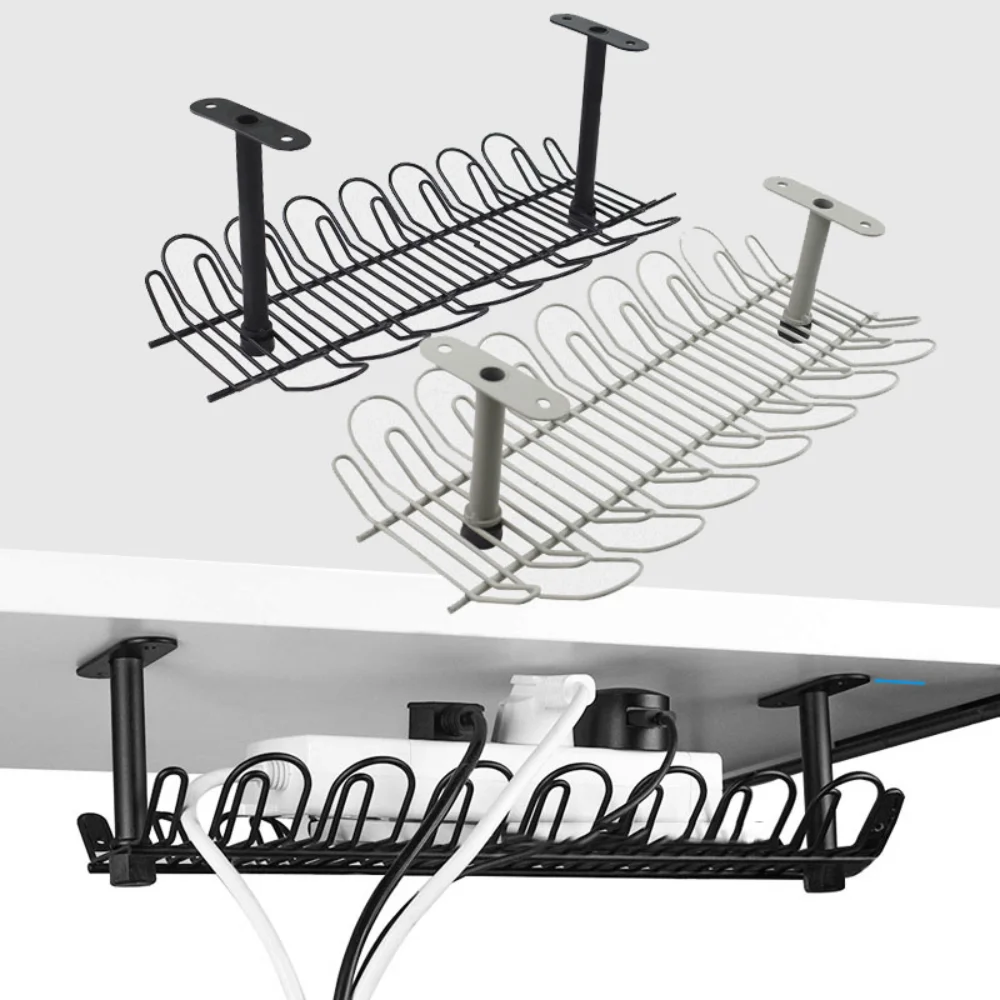 

Table Cord Rack Storage Living Power Hang Socket Offices For Holder Desk Tray Wire Strip Management Room Cable Under Organizer