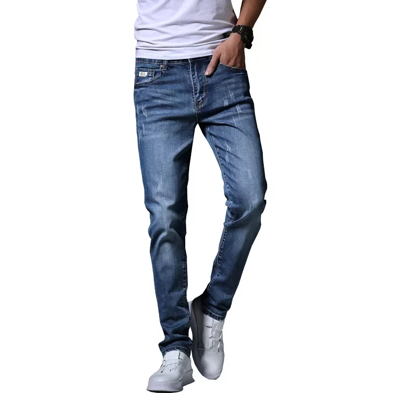 2022New Fashion Men's Jeans Light Color Stretch Jeans Casual Straight Slim Fit Multicolor Skinny Jeans Men Cotton Denim Trou