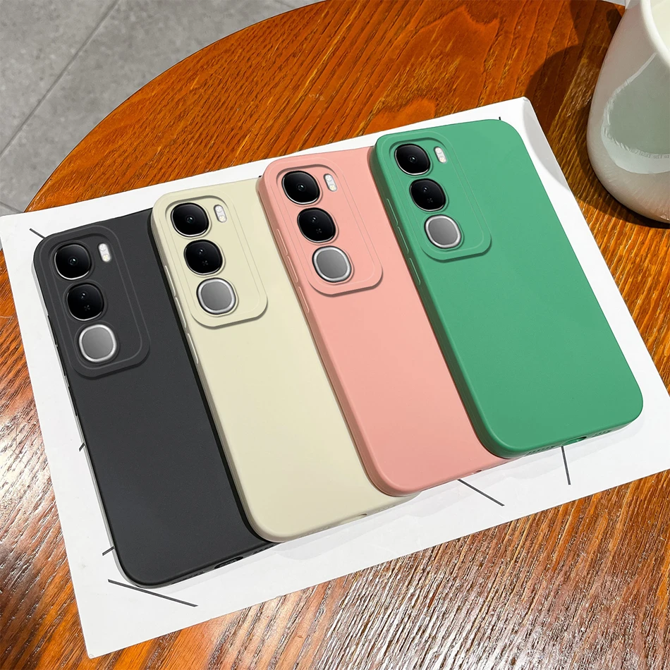 Фото Простой чехол для Vivo V40 V30 V50 V60 Lite V40SE V30SE V40E V30E, мягкий жидкий силиконовый чехол с защитой от падения, полная защита, задние чехлы для телефона №1