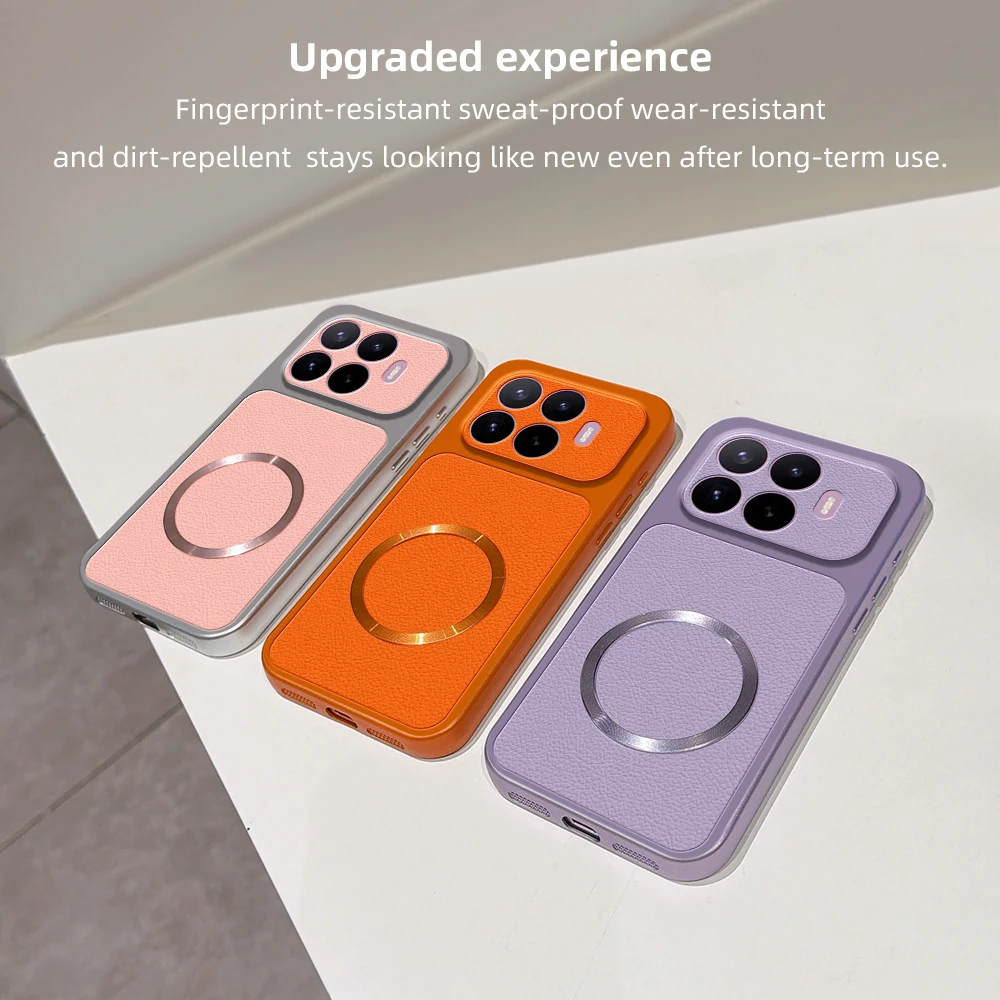 Фото Чехол для Xiaomi 17T Pro, роскошный кожаный матовый магнитный чехол из мягкого ТПУ для Xiaomi 17T Pro №4