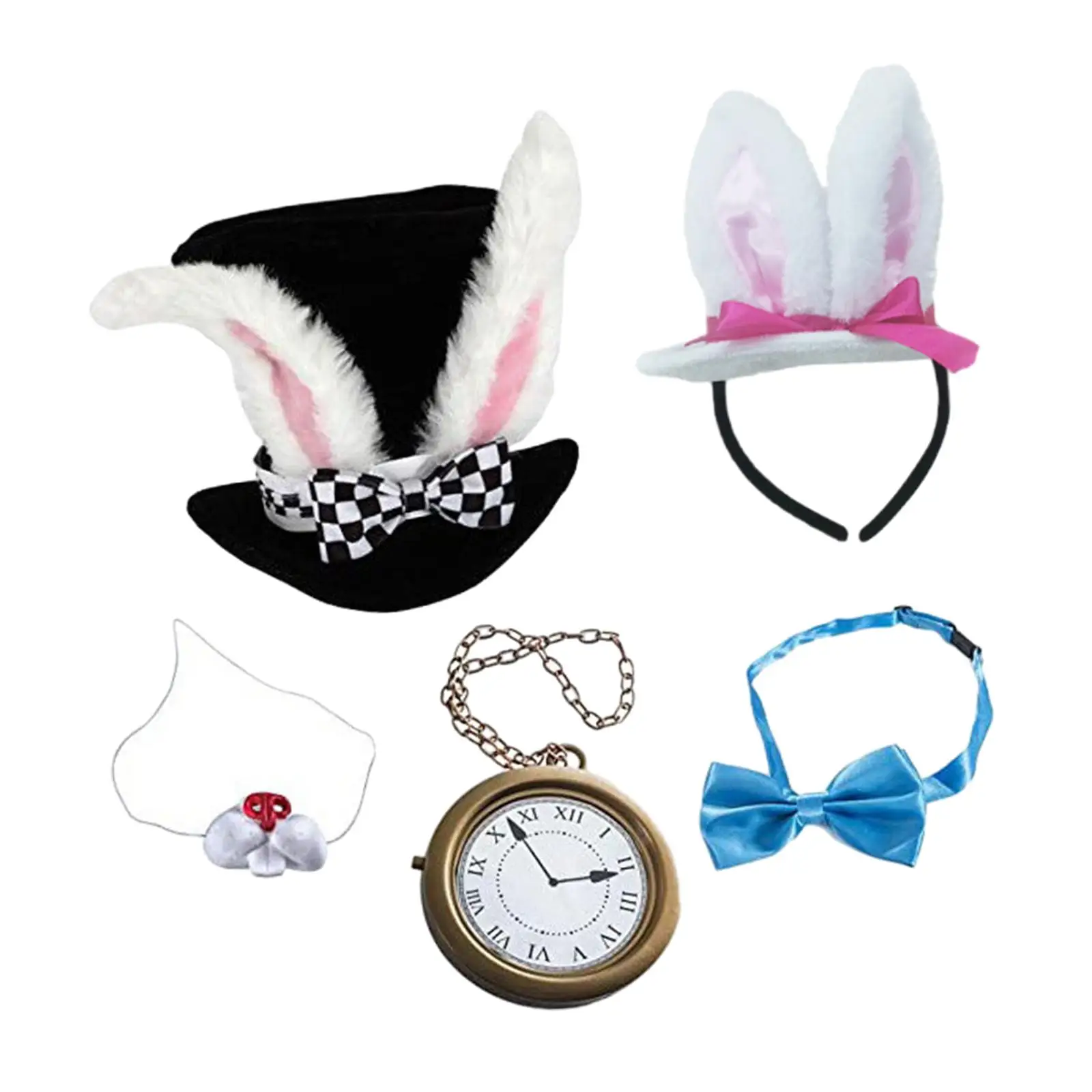 

Костюм белого кролика, шляпа, Бабочка, праздничный костюм кролика