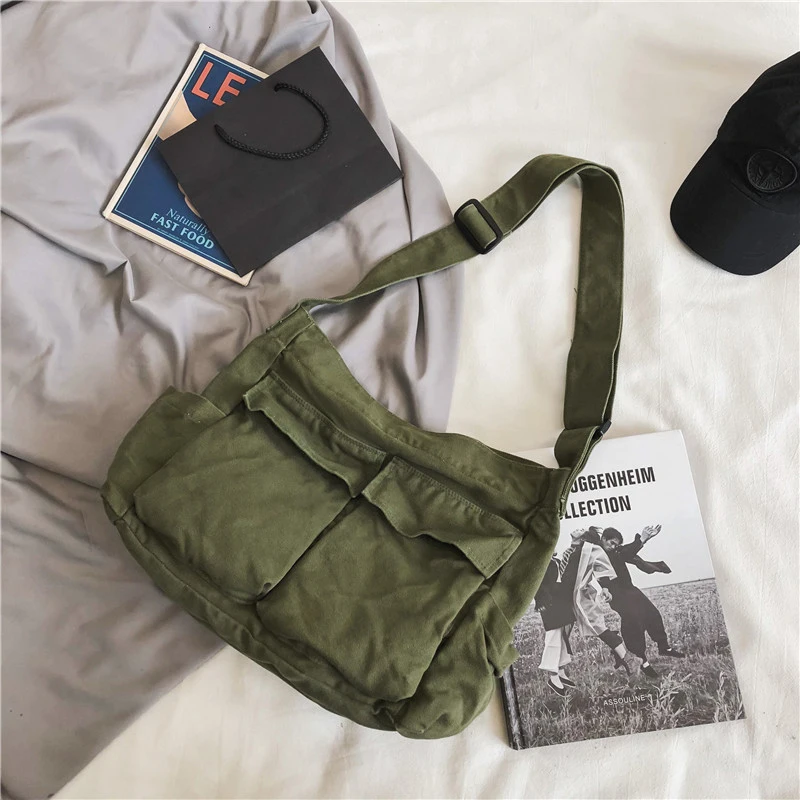 

2023 Girl Handbag Canvas Teenager Shoulder Bags Teenage Women's Messenger Bags Ladies Casual Bag Teen Handbag Crossbody Purse