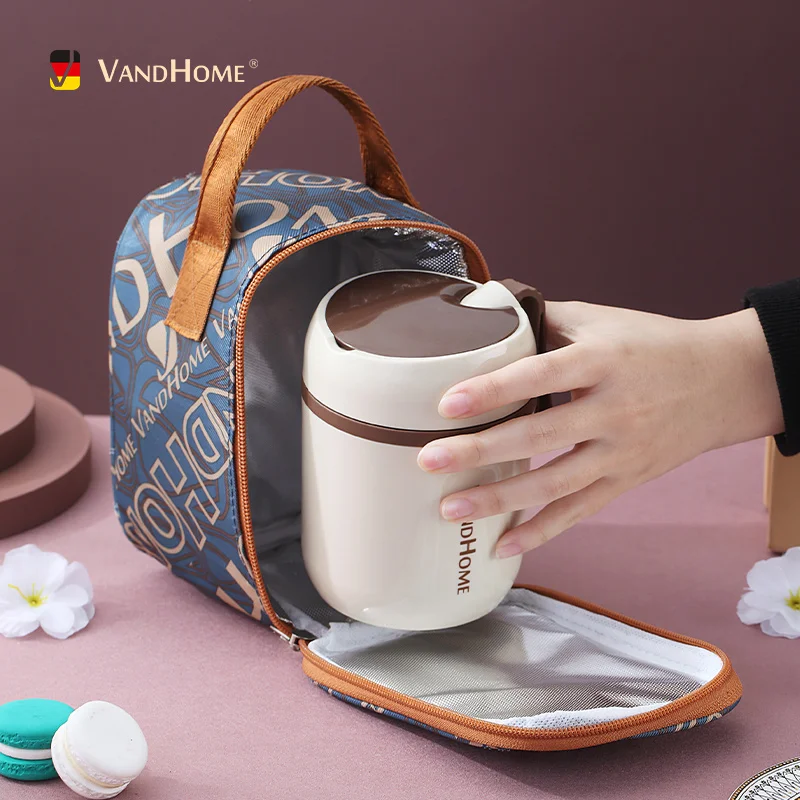 Мини Ланч-бокс VandHome с ложкой термоконтейнер из нержавеющей стали для завтрака
