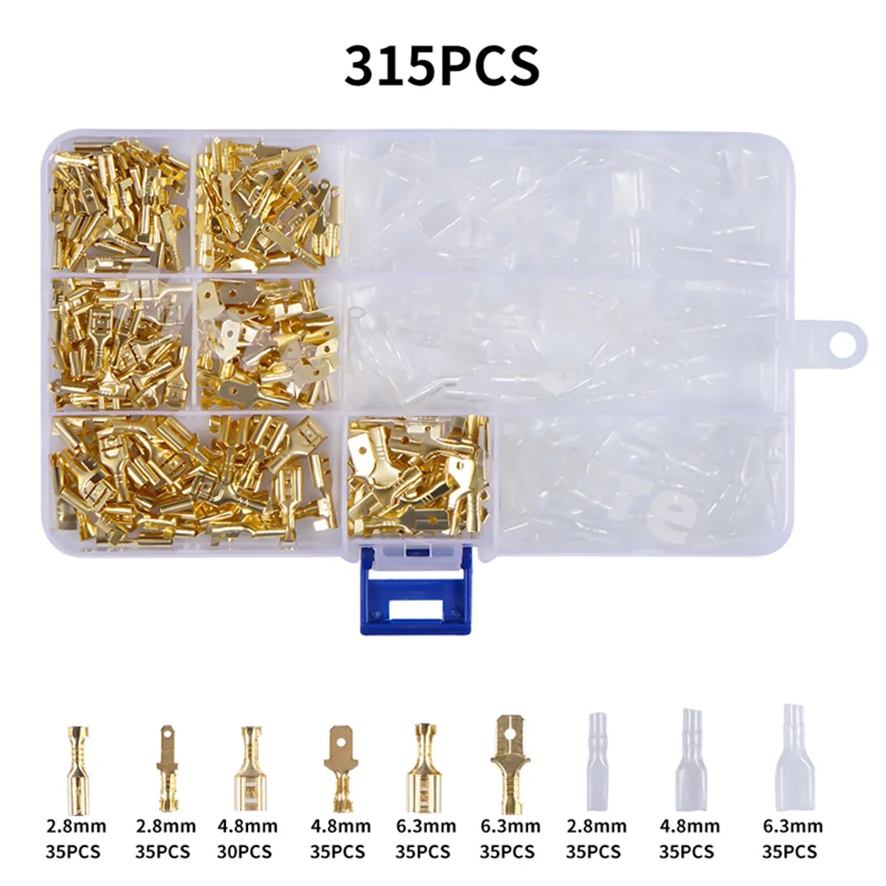 270/315/900/1050Pcs Insulated Seal Crimp Terminal 2.8/4.8/6.3mm Electrical Wire Connectors Crimping Terminals Connector images - 6