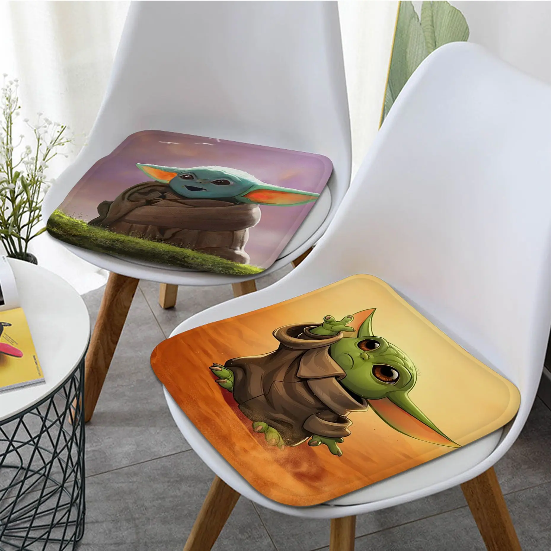 

Disney Cute Baby Yoda Round Fabric Cushion Non-slip Living Room Sofa Decor Students Stool Tatami Office Chair Cushions