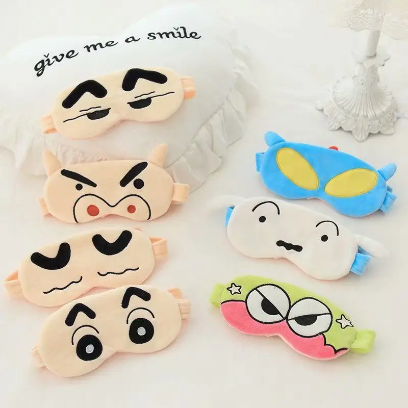 

Crayon Shin-Chan Kawaii мультфильм милые Блэкаут дышащая вышитая маска для сна куклы аниме плюшевые игрушки для девочек подарок