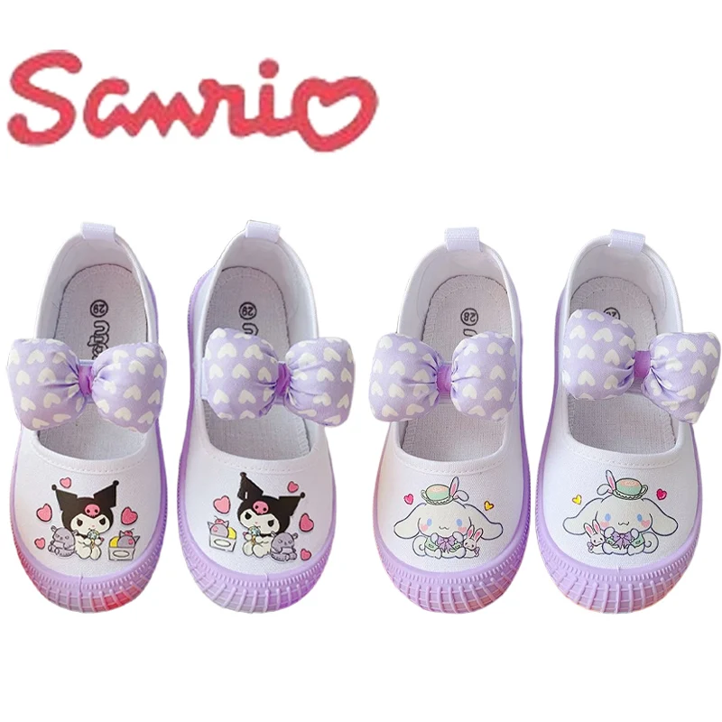 

Sanrios Kuromi Cinnamoroll детская парусиновая обувь аниме милая мультяшная новая спортивная обувь Kawaii плоская обувь повседневная и универсальная