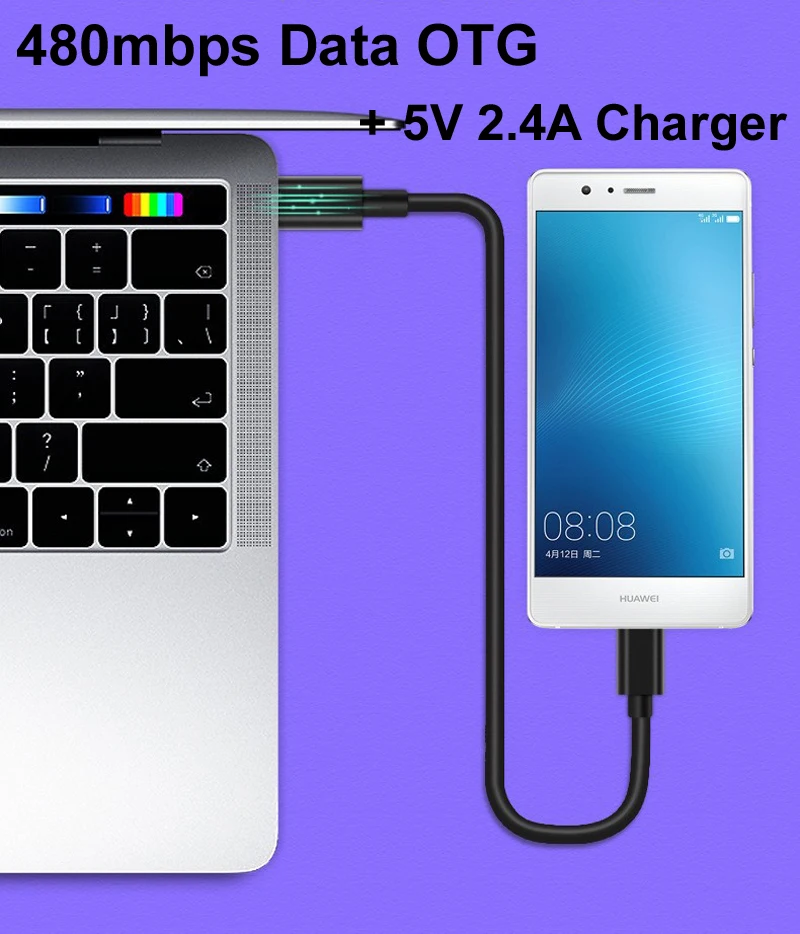 Кабель-адаптер USB Type C на Micro 5 В/1 а 480 Мбит/с