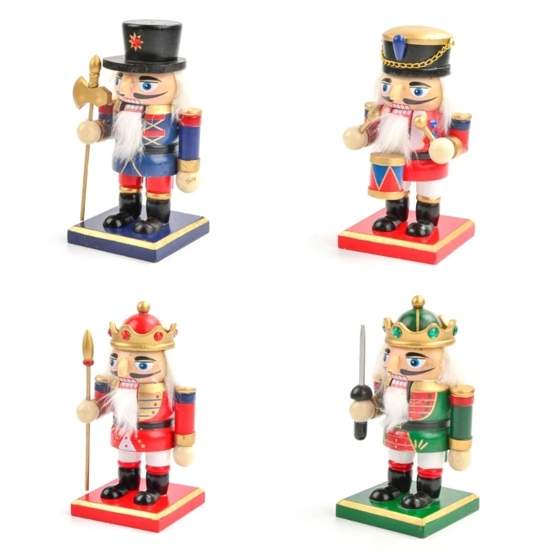 

Household Christmas Wood Dwarf Fat Nutcrackers Soldier Ornament 16cm Wood Crafts