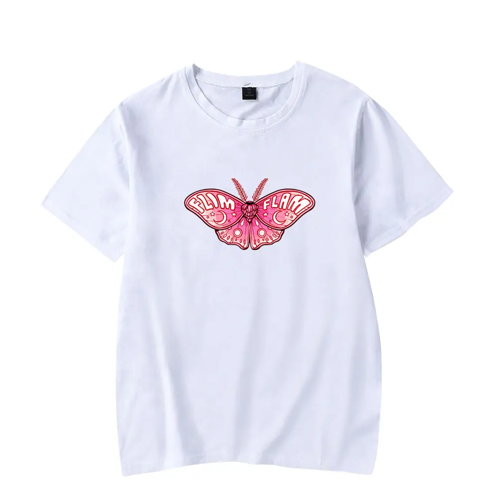 

Flamingo T-shirts Flim Flam Butterfly Logo Merch Print Tee Unisex Fashion Funny Casual Short Sleeve