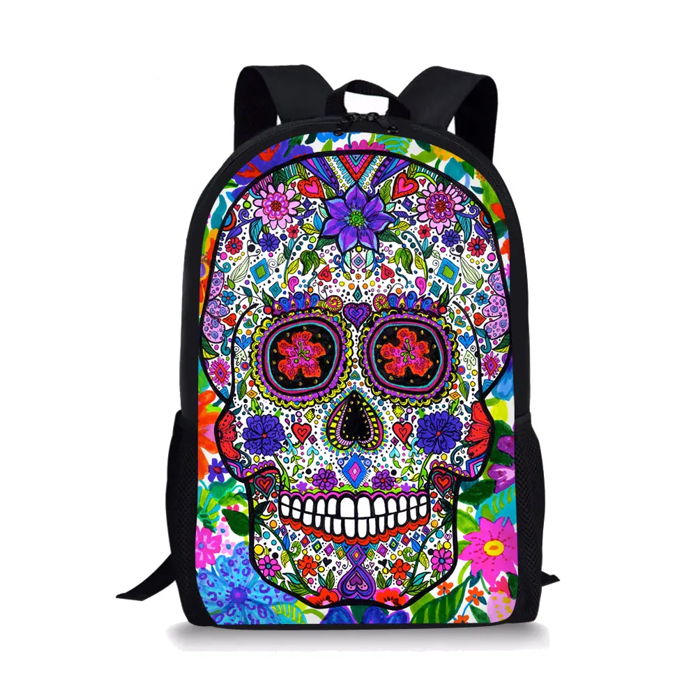 Skull Element Printing Pattern School Backpacks Personalized Kids Daypack New Design Rucksack for Teenager