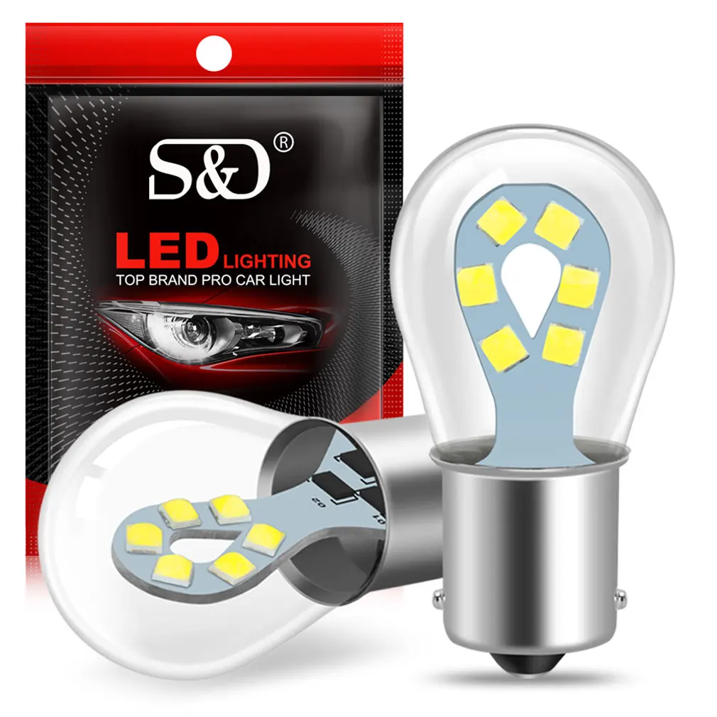 2 шт. Автомобильные светодиодные лампы 1156 BA15S P21W BAU15S PY21W 1157 BA15D BAY15D P21/5W R5W R10W 12 В |