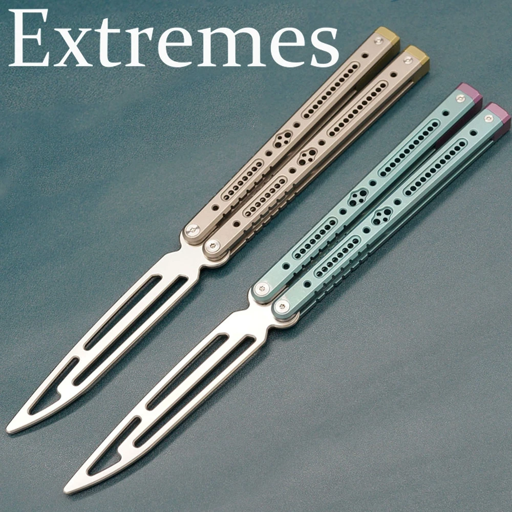 

Экстремальный оригинальный тренировочный нож бабочка балисонг с титановой Ручкой 440c Лезвие Бабочка нож для тренера втулка EDC Balisong инструме...