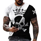 Manna двухцветные Дизайнерские мужские футболки с 3D-принтом черепа, уличная одежда унисекс с вырезом манга, Короткие искусственные дышащие