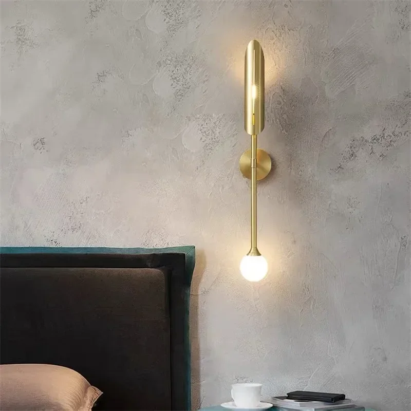 Скандинавский отель коридор металлический настенный светильник гостиная