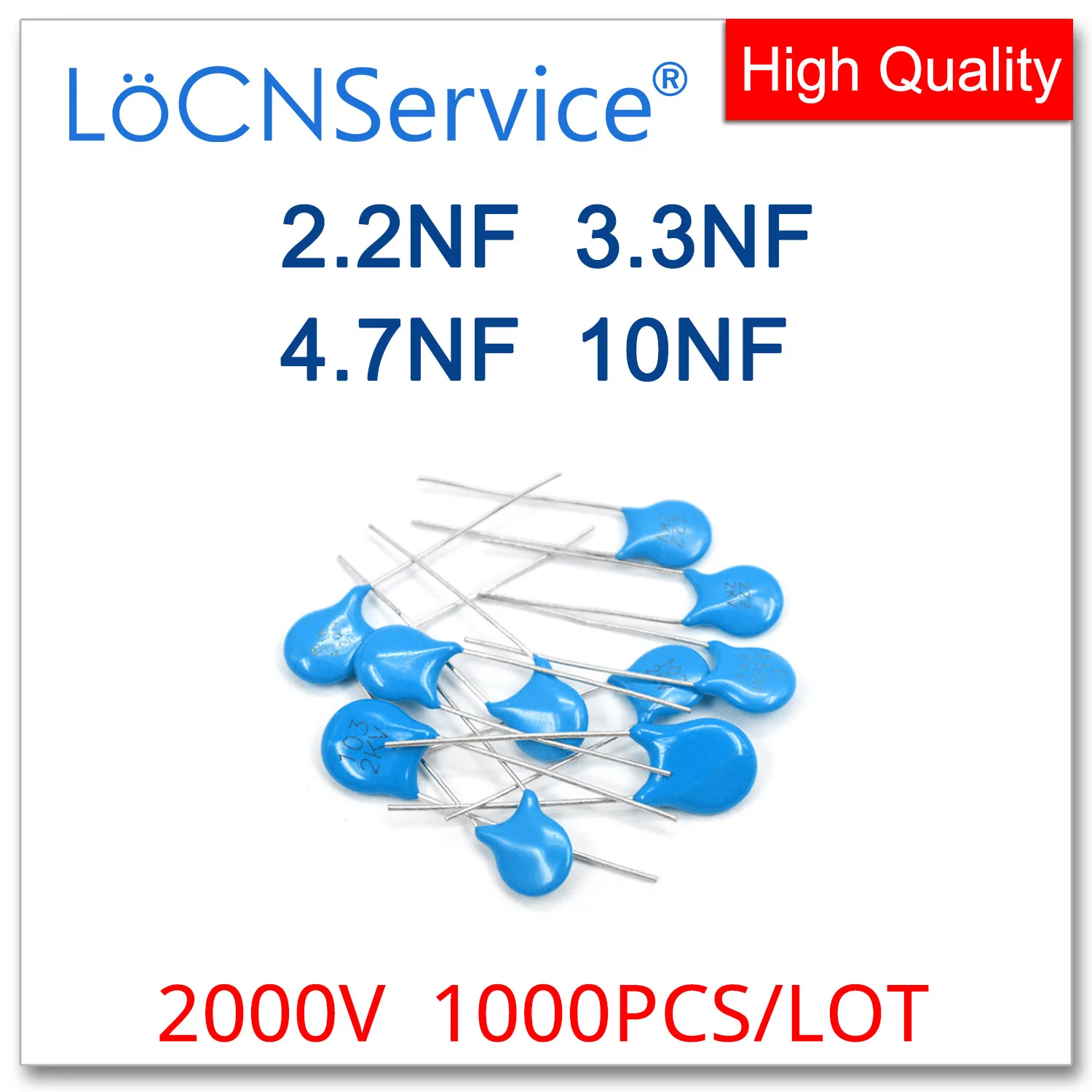 LoCNService 1000 шт. 2000 в CT81 222 НФ 332 472 10 нФ Керамический дисковый конденсатор высокого