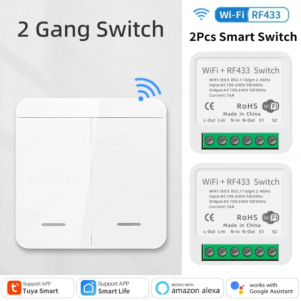 

Умный Wi-Fi выключатель света SZKOSTON 16A