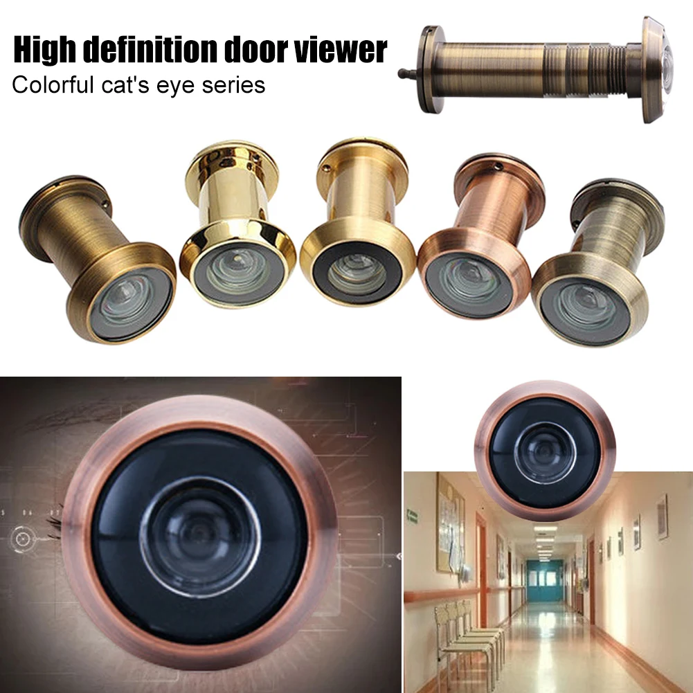 

Door Viewer 200 Degree Wide Angle Security Peephole with Rotating Privacy Cover Adjustable Anti-peeping Door Eye for Home Office