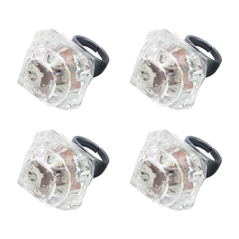 

4 Pcs Diamond Ring Plastic Playes Finger Rings Toys Halo Decor Supplies Fake Plaything Simulation Child