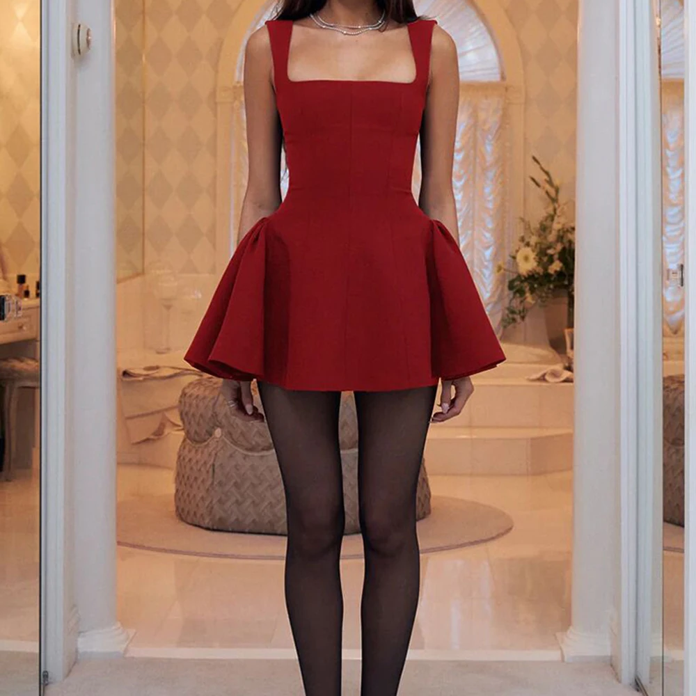 Женское облегающее мини-платье без рукавов с высокой талией